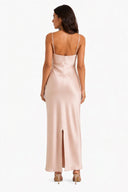 Vestito in raso con balza 8018A Collin's