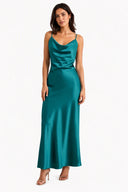 Vestito in raso con balza 8018A Collin's