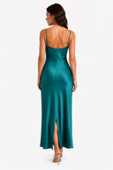 Vestito in raso con balza 8018A Collin's