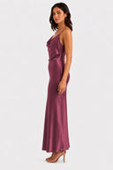 Vestito in raso con balza 8018A Collin's