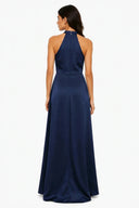 Vestito in raso scollo america 8032 Collin's
