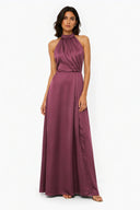 Vestito in raso scollo america 8032 Collin's