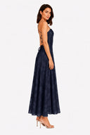 Vestito con tessuto jacquard floreale, spalline e fascia 80569 Collin's