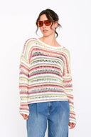 Maglione lavorato a maglie a righe colorate 41343 24Colours