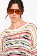 Maglione lavorato a maglie a righe colorate 41343 24Colours