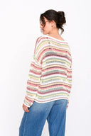 Maglione lavorato a maglie a righe colorate 41343 24Colours