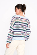 Cardigan lavorato a maglia a righe colorate 41365 24Colours